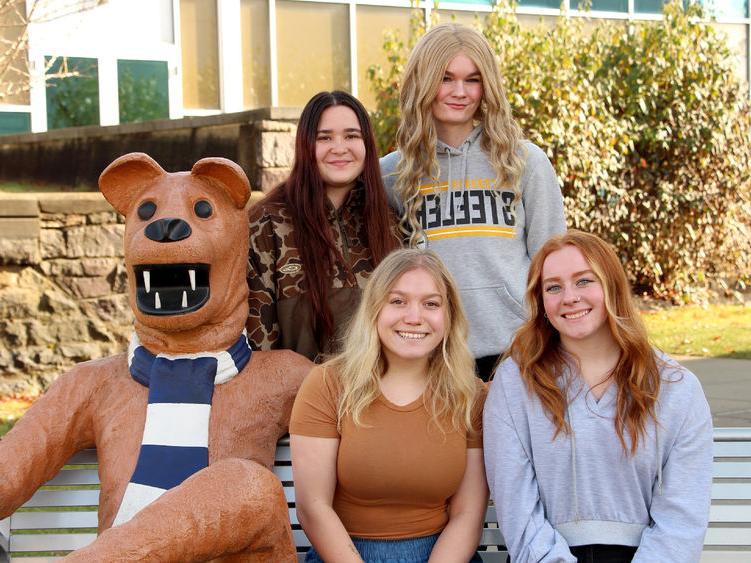 The four students who will represent Penn State DuBois at THON 2025. Bottom row, from left to right, Amber Eberly, Paige Miller. Top row, from left to right, Gabby Horner, Veronica Mercurio.